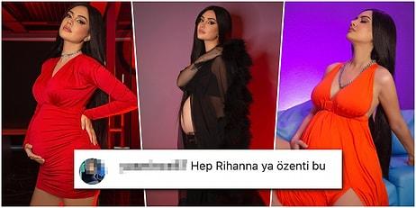 Hamilelik Pozlarını Paylaşan Fenomen Ece Ronay'dan 'Rihanna Özentisi' Yazan Takipçisine Olay 'Sütyen' Cevabı!