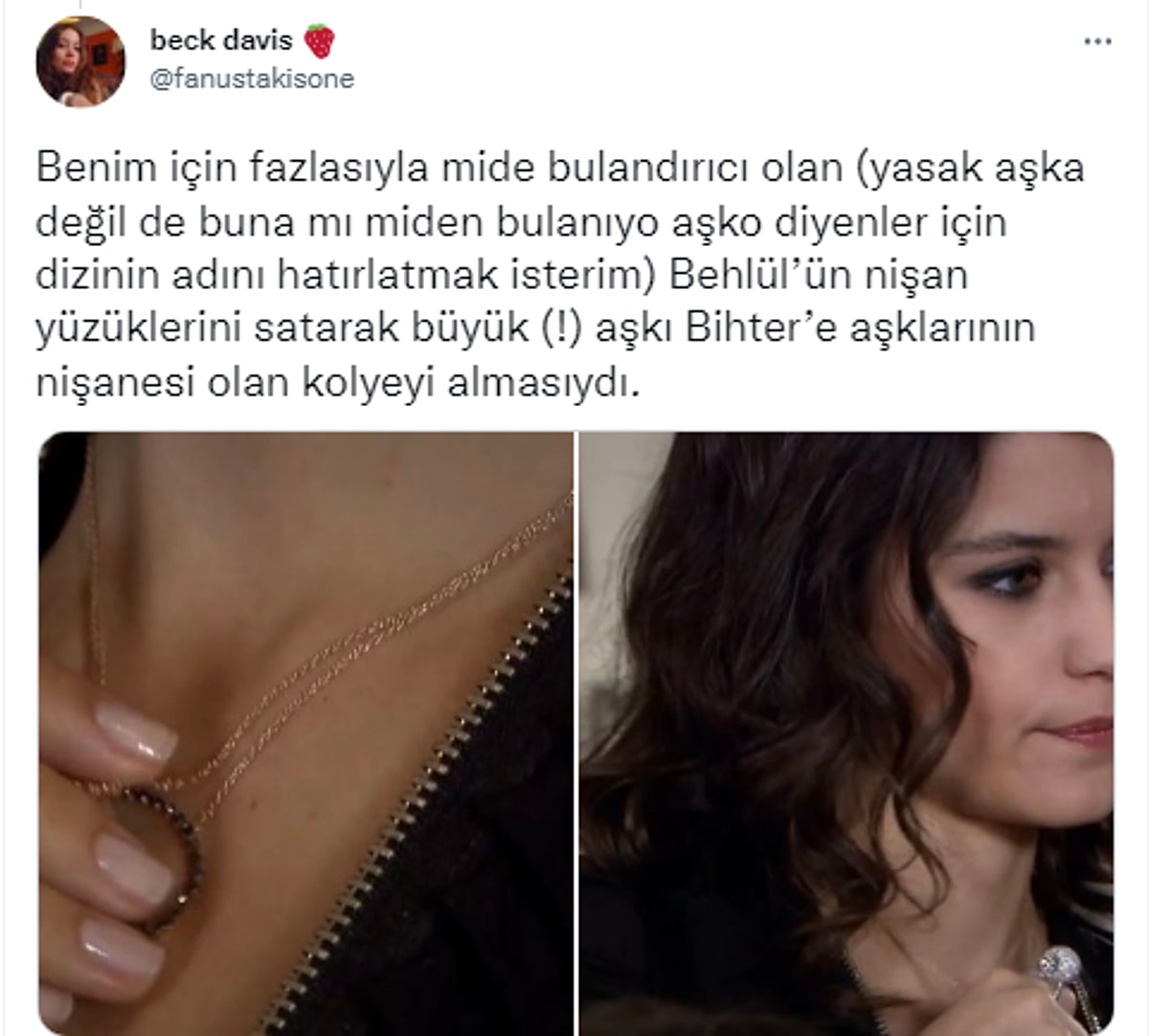 Defalarca boyundan sökülürcesine çıkarılıp kırılan bu kolye, aşklarının niş...