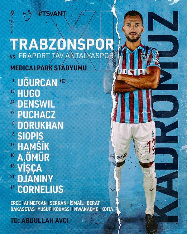 Trabzonspor'un ilk 11'i açıklandı: