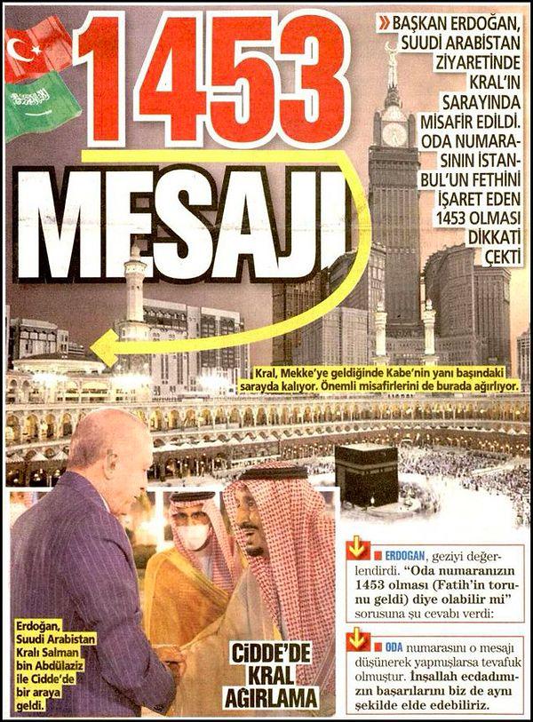 Bu soru ve Erdoğan'ın yanıtı, iktidara yakın medyada "1453 mesajı" başlığıyla da haberleştirdi. 👇