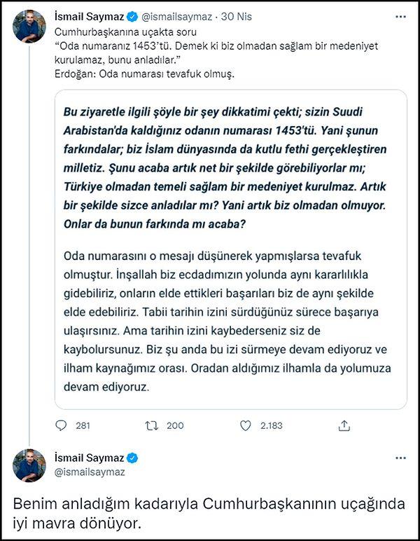 Erdoğan'a bu soruyu yönelten gazeteci sosyal medyada gündem oldu. 👇