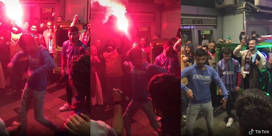 Ritimle Uyumlu Hareketleriyle İzleyenleri Büyüleyecek Trabzonsporlu Taraftarın Muhteşem Dans Performansı