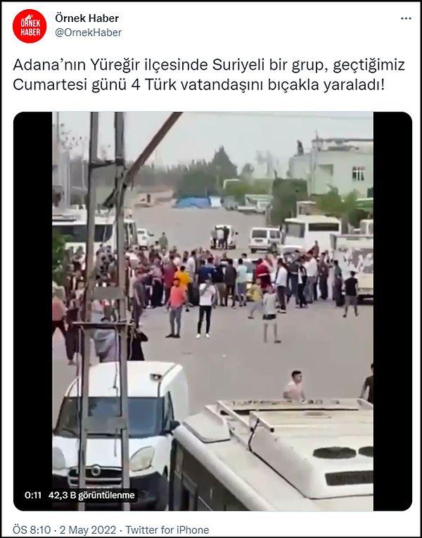 Bazı Twitter hesapları, geçtiğimiz günlerde Suriyelilerin 4 Türk vatandaşını bıçakla yaraladığını öne sürdü. Ancak bu bilgi de ajanslarda yer almadı. 👇