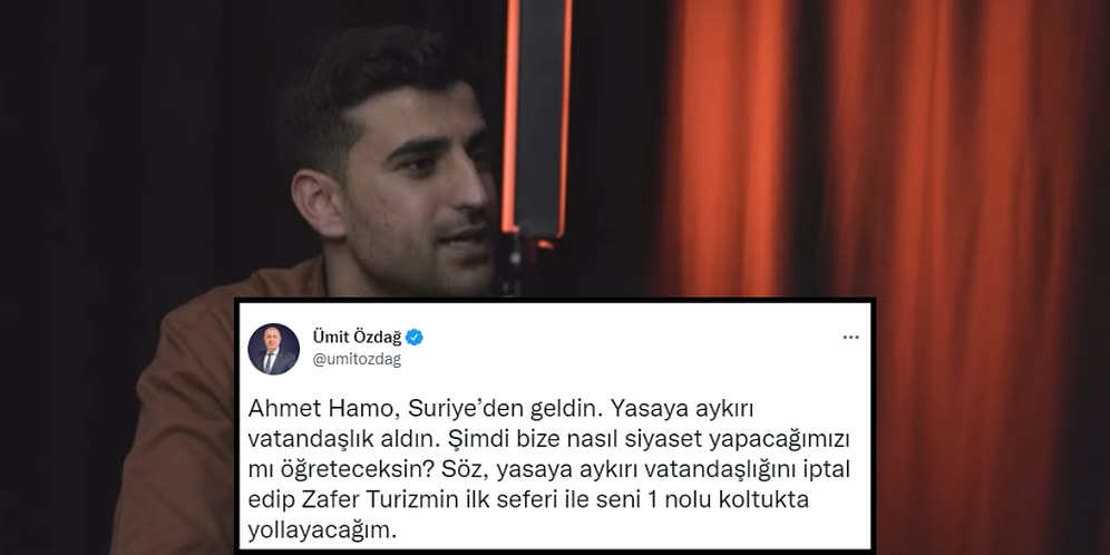 Suriyeli Ahmet'in Zafer Partisi Yorumuna Ümit Özdağ'dan Cevap: 'Söz İlk Seni 1 Nolu Koltukta Yollayacağım'