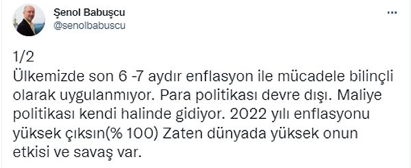 Ziraat Bankası Eski Genel Müdür Yardımcısı ve Başkent Üniversitesi Uluslararası Finans ve Bankacılık Bölüm Başkanı Prof.Dr. Şenol Babuşçu da enflasyonla mücadele şu şekilde anlattı 👇