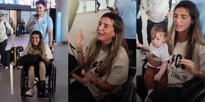 Aşil Tendonu Sakatlığı Sonucu Survivor'dan Ayrılıp Türkiye'ye Dönen Merve Aydın'ı Sevenleri Karşıladı