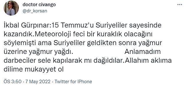 İkbal Gürpınar'dan Gündeme Düşen Bomba Açıklamalar: '15 Temmuz'u Suriyeliler Sayesinde Kazandık!'