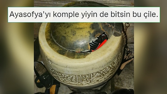 Ayasofya'da Bir Skandal İddiası Daha: Tarihi Su Haznesini Kırıp İçine Ayakkabı Koydular!