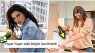 Elinin Ucuyla Salatalık Kesmeye Çalışırken Resmen İşkence Eden Kendall Jenner Dillere Düştü!
