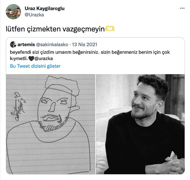 Uraz Kaygılaroğlu Kendisini Çizen Hayranına Verdiği Cevap ile Herkesi Güldürdü