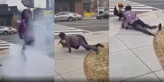 Dumanlar Arasında Muhteşem Figürlerle Dans Ederek Şarkı Söyleyen Sokak Sanatçısının Bi' Acayip Performansı