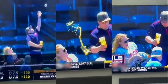 Cinnet Sebebi: Beyzbol Topunu Yakalamaya Çalışırken Elindeki İçeceği Yanında Oturan Kadının Üstüne Döken Abi