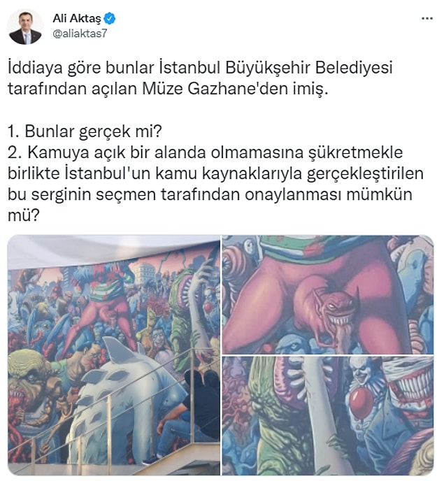 Müze Gazhane'de sergilenen resimler gelen tepkiler üzerine kaldırıldı.