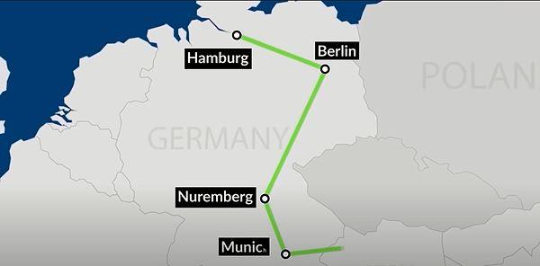 1942 yılında proje için yapılması planlanan demiryolu hattının çizimleri ortaya çıktı. Buna göre Hamburg, Berlin, Nuremberg, Munich ve Avusturya Linz'i birbirine bağlaması bekleniyordu.