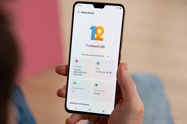 En güncel Android sürümü olan Android 12 ve Funtouch 12 ara yüzüyle kutusundan çıkıyor.