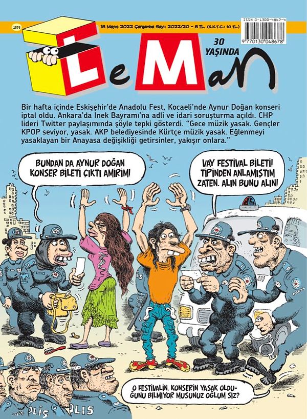 Mizah Dergisi Leman'ın Aynur Doğan'a yer verdiği bu haftaki kapağı:
