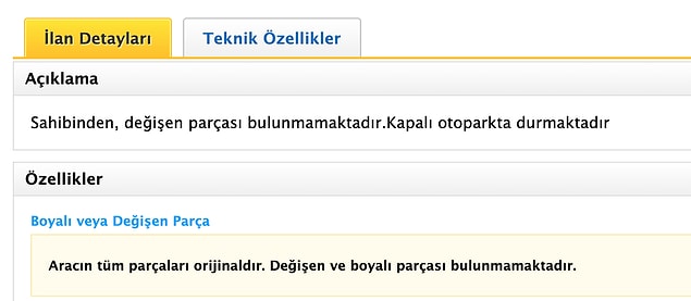 Kapalı otopark aracı olduğunu belirtti.