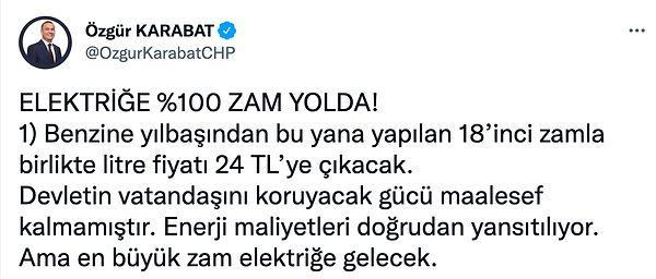 Zaten yüksek olan fiyatlar yetmezmiş gibi bir iddia da CHP İstanbul Milletvekili Özgür Karabat'tan geldi.