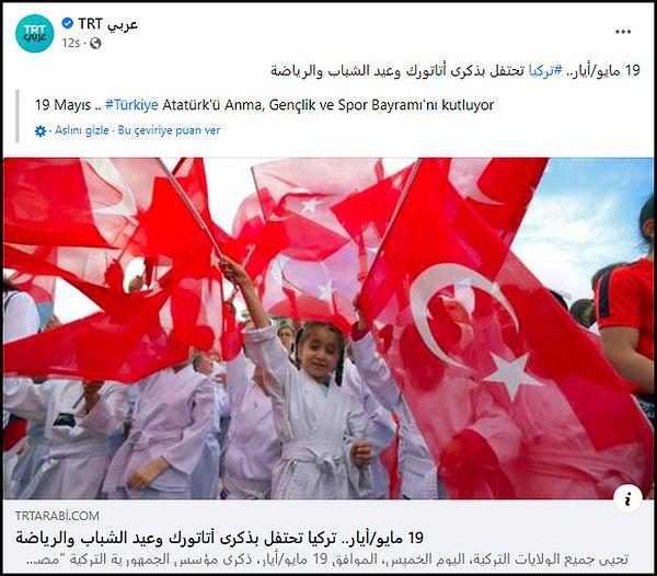 TRT Arabi'nin bugün Facebook sayfasında paylaştığı iki habere de benzer yorumlar yapıldı. 👇