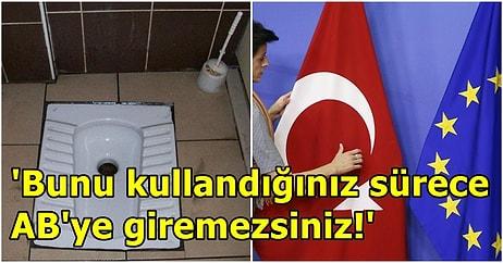 Türkiye'nin AB'ye Girmemesinin Nedeni Olarak Alaturka Tuvaleti Gösteren Twitter Kullanıcısı ve Gelen Tepkiler