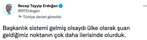 Recep Tayyip Erdoğan'ın başkanlık sistemine geçmeden önce yaptığı paylaşım da sosyal medyada gündeme geldi.