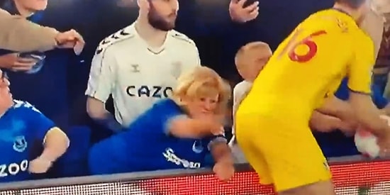 Taraftarı Olduğu Everton Takımının Futbolcusuna Faul Yapan Crystal Palace Topçusu Andersen'ı Tokatlayan Teyze