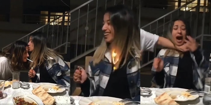Video İçin Değer miydi? Yanan Çakmağı Geri Çekerek Alın Öpme Akımı Uğruna Saçlarını Yakan Genç Kadın