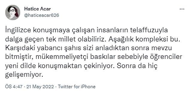 Ülkemizin gençlerinin yeni dil öğrenmesindeki en büyük soruna parmak basan Hatice Anar isimli Twitter kullanıcısı, sonunda isyan etmiş.