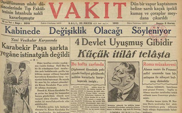 Bugünün eski gazetesi: 23 Mayıs 1933