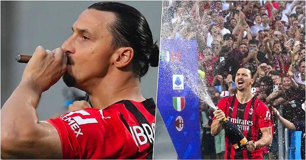 Milan'ın Şampiyonluk Kutlamalarında Şampanya Patlatıp Puro İçen Zlatan Ibrahimovic Kutlamalara Damga Vurdu