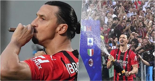 Milan'ın Şampiyonluk Kutlamalarında Şampanya Patlatıp Puro İçen Zlatan Ibrahimovic Kutlamalara Damga Vurdu
