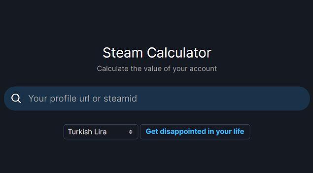 İlk adım elbette Steam Database üzerinden Steam Calculator'a ulaşmak.