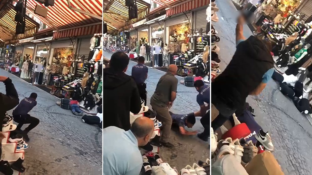 Polisin Elinden Silahı Aldı! İstanbul Beyazıt'taki Çatışmanın Görüntüleri Kamerada