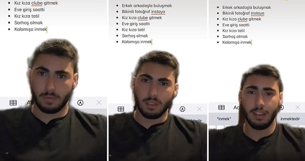 TikTok'ta paylaşılan ve kız arkadaşına yapıp yapamayacağı şeyleri söyleyen erkeğin o videosu tepki çekti.