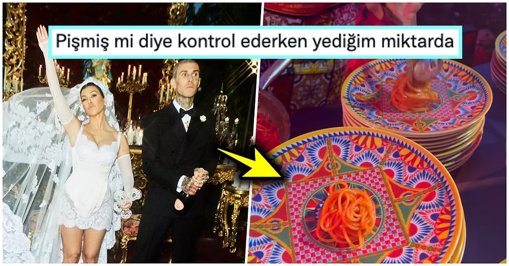 Paraya Para Demeyen Kourtney Kardashian'ın Düğünündeki Tabağa Uzaktan Koklatılan Makarna Dillere Düştü
