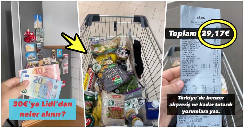 Almanya'da 30 Euroya Yaptığı Sepet Dolusu Market Alışverişiyle Yaşadığımız Hayatı Sorgulatan Kullanıcı