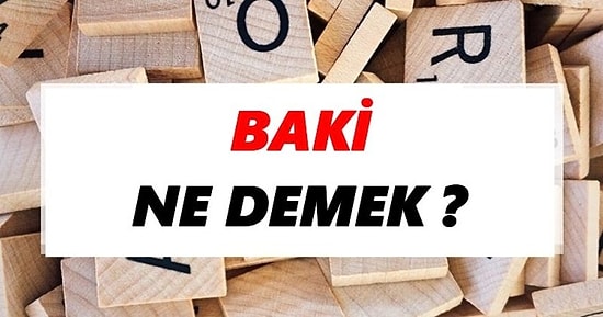Baki Ne Demek? Baki Kelimesi TDK Sözlükteki Anlamı
