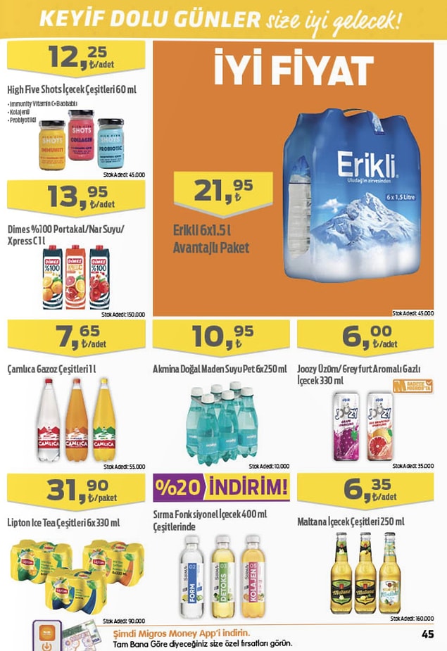 High Five Shots İçecek Çeşitleri 60 ml 12,25 TL.