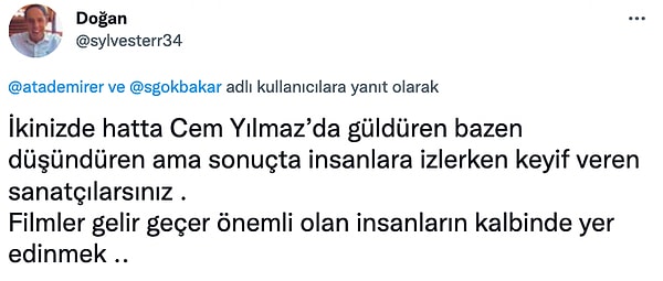 Şahan Gökbakar ve Ata Demirer arasındaki bu konuşma sosyal medyada da olumlu tepki aldı tabii: