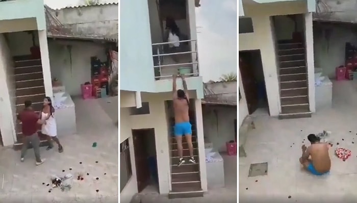 Birlikte Olduğu Kadının Kocasına Yakalanmamak İçin Metrelerce Yükseklikten Atlayan Adamın Gerilim Dolu Anları