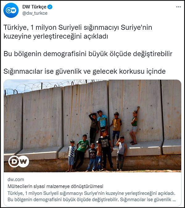 DW Türkçe, söz konusu haberi Twitter hesabından da bu şekilde paylaşınca çok sayıda kullanıcının tepkisini çekti. 👇