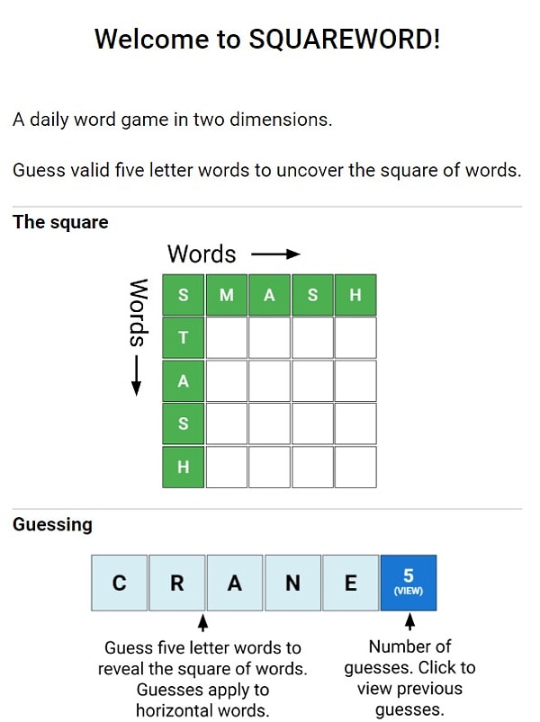 6. Squareword