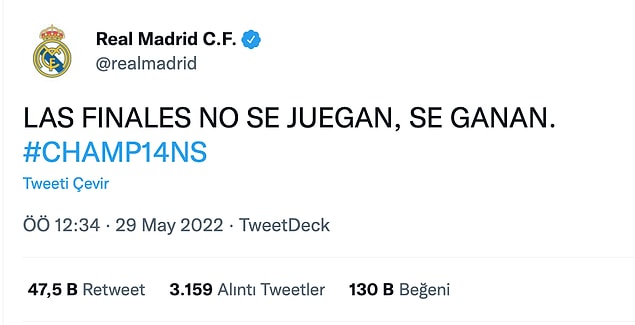 Real Madrid: "Biz finalleri oynamıyoruz, kazanıyoruz."