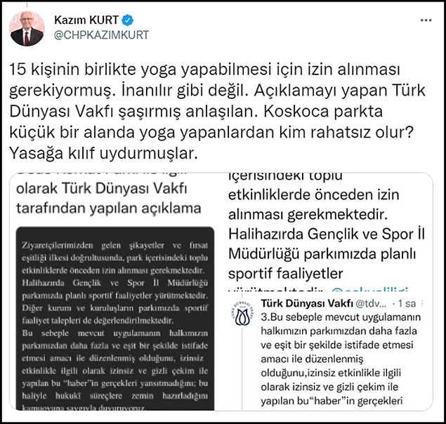 Odunpazarı Belediye Başkanı Kurt, bu açıklamaya "Yasağa kılıf uydurmuşlar" sözleriyle tepki gösterdi. 👇
