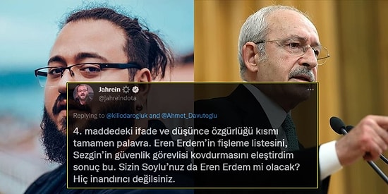 Jahrein, Kemal Kılıçdaroğlu'na Sert Yüklendi: "Sizin Soylu’nuz da Eren Erdem mi Olacak?"