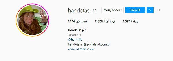 Hande Taşer Instagram Adresi