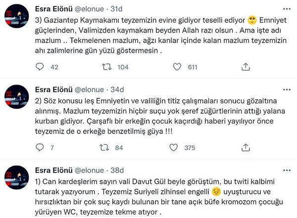 Gaziantep Valisi Davut Gül ile görüştüğünü belirten gazeteci Esra Elönü ise o olayı şu şekilde anlattı: 👇