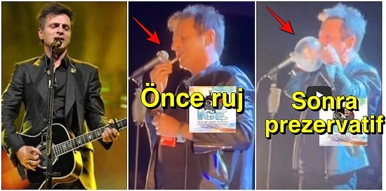 Teoman Konserde Seyircinin Sahneye Bıraktığı Ruju Sürdükten Sonra Prezervatif Şişirerek Herkesi Şaşırttı