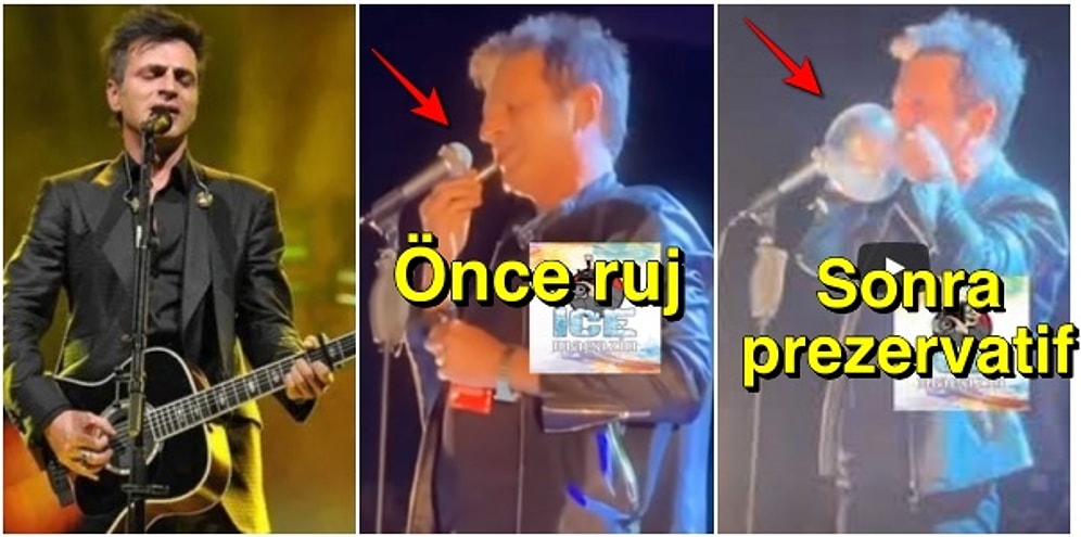 Teoman Konserde Seyircinin Sahneye Bıraktığı Ruju Sürdükten Sonra Prezervatif Şişirerek Herkesi Şaşırttı
