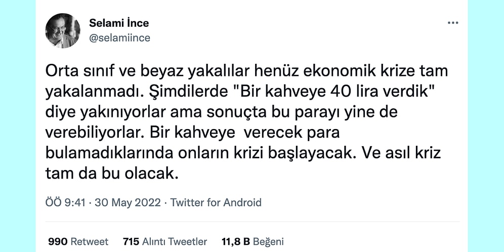 Orta Sınıf ve Beyaz Yakalının Henüz Ekonomik Krize Yakalanmadığını İddia Eden Paylaşım Tartışma Yarattı
